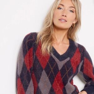 Evereve Lea Argyle Pullover Sweater